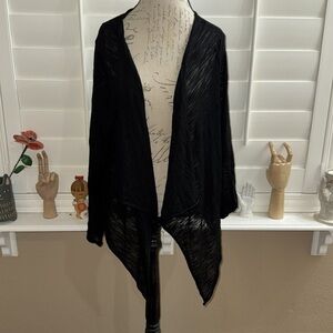 Torrid Slub Cardigan Drape Front Sweater Asphalt